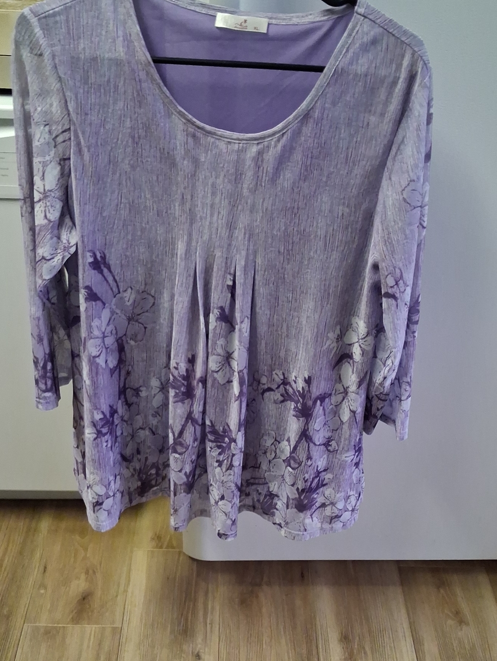Ladies Beautiful Lavender Floral Scoop-Neck Top